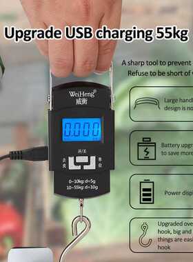 55KG 10g SB Charging Electronic Digital Scale Hanging Hook F