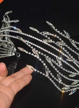 Handmade Boque Hairband Silver Plated Crystal Hairband Wom