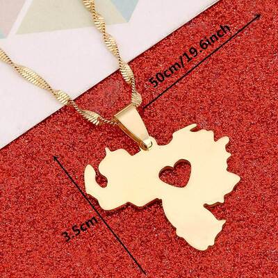 Venezuela Map Pendant Necklace For Women Gold Color Venezue
