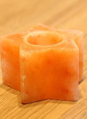 Salt-Lamp Candle-Holder Himalayan Crystal Star-Candlestick W