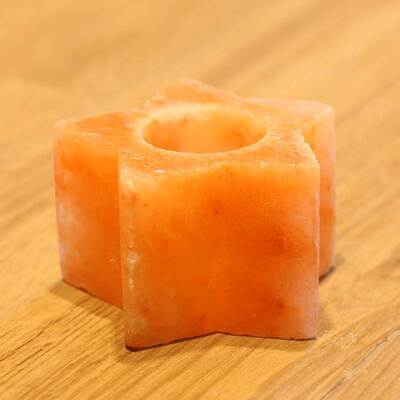 Salt-Lamp Candle-Holder Himalayan Crystal Star-Candlestick W