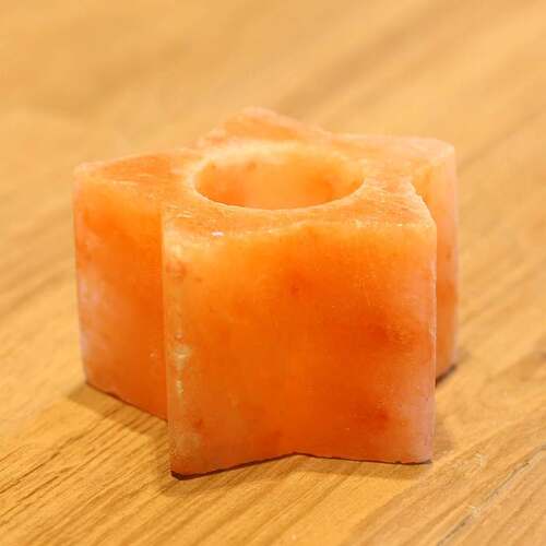 Salt-Lamp Candle-Holder Himalayan Crystal Star-Candlestick W