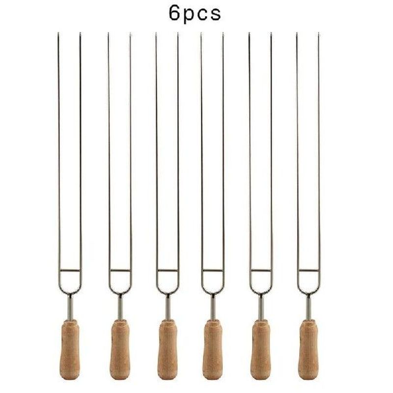 6pcs Stainless Steel U-Shaped Barbecue Brazing Fork Needle