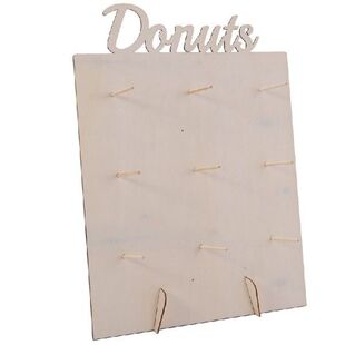 2Pcs Wooden Donut Stand Donut Party Decoration Doughnut