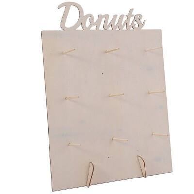 2Pcs Wooden Donut Stand Donut Party Decoration Doughnut