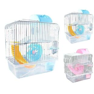 Plastic Hamster Cage Set 2-Tier Portable Hamster Carrier