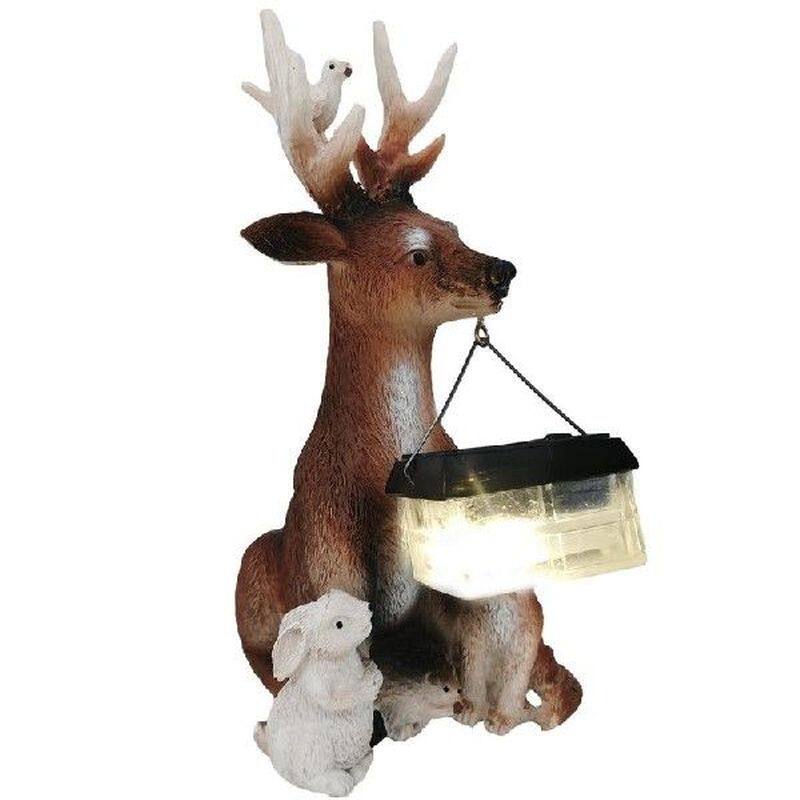 Solar Garden Animal Statues | Garden Deer Statue With Solar图片