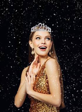 Happy Birthday 18th 30th 40th 50th Rhinestones Tiara Crown