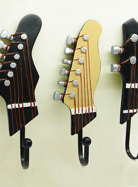 3pcs Clothes Towel Wall Hanger Guitar Shape Vintage Resin