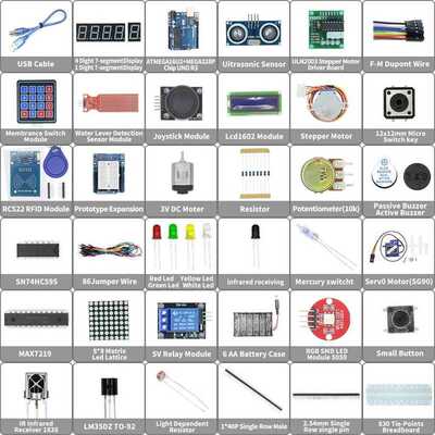 Starter Kit for Arduino Uno R3 - Uno R3 Breadboard and holde