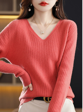 2022 Autumn Winter Warm Cashmere Sweater Women V-Neck Cashme