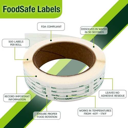 Dissolvable Food Labels by Food Safe 1x3'' Kitchen S