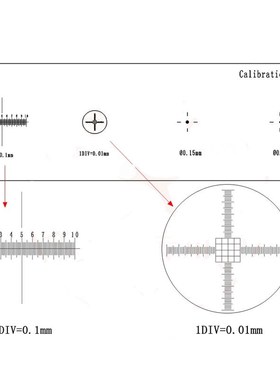 926 0.01mm Microscope Slides Reticle Calibration Slide Ruler