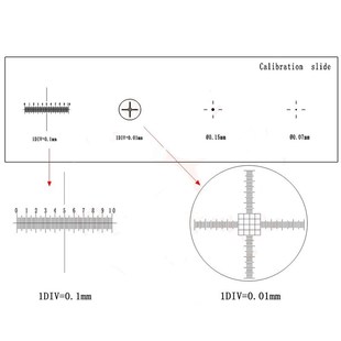 926 0.01mm Microscope Slides Reticle Calibration Slide Ruler