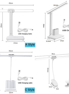 Double Lamp Type Led Desk Lamp 3 Color Touch Dimming Foldabl