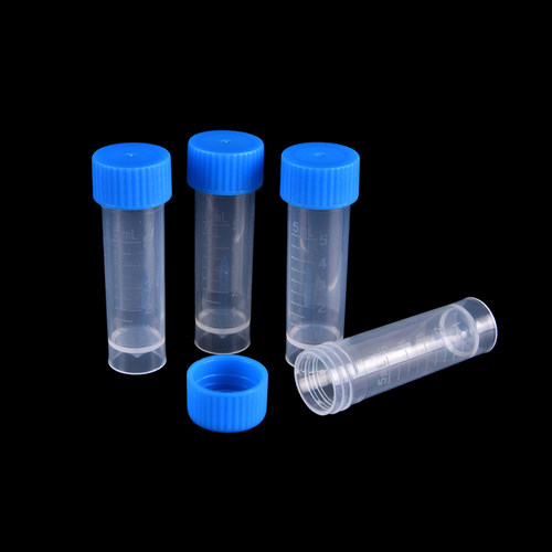 10 Pcs 5ml Chemistry Test Tubes With Caps Plastic Sample