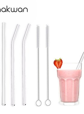 Big Extra Wide Straw Smoothie Glass Straws Reusable Long Dri