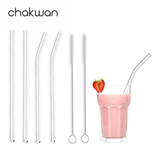 Big Extra Wide Straw Smoothie Glass Straws Reusable Long Dri