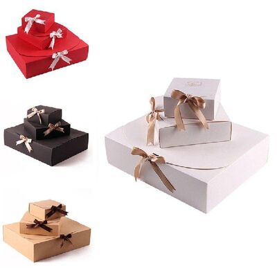 Cardboard Gift Boxes Square Bow Surprise Box Birthday