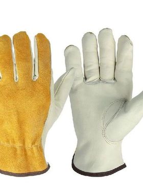 Work Gloves Cowhide Leather Men Working Welding Gloves