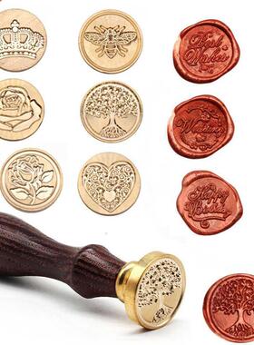 ree Pattern Wax Seal amps Retro Happy Birthday Antique Woo