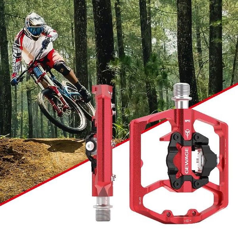 2PCS Mountain Non-Slip Bike Pedals 3 Bearings Aluminum Wide