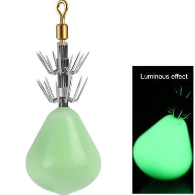 60g 6cm Luminous Swivel Squid Jigs Hooks Cuttlefish Fishing