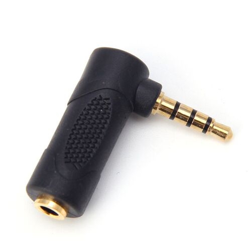 3.5mm Jack Right Angle Male To Female Audio Stereo Headphon