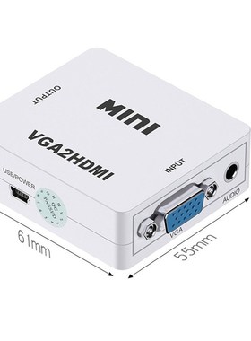 HW-2107 VGA 3.5mm to HDMI Converter 1080P Video Audio Adapte