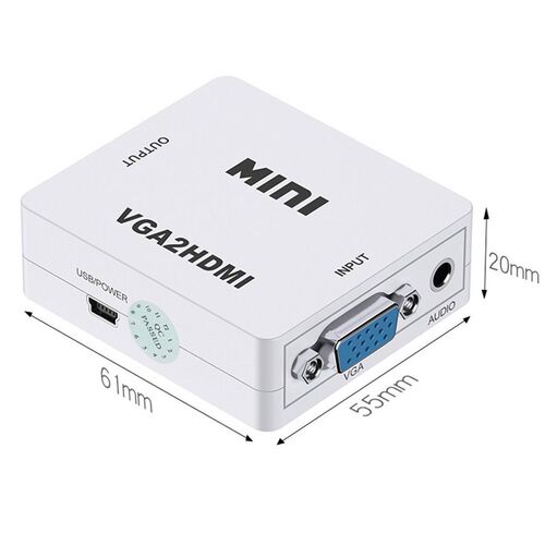 HW-2107 VGA 3.5mm to HDMI Converter 1080P Video Audio Adapte