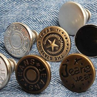 8 Buah/Tas Celana Kancing Jeans Logam Celana Panjang