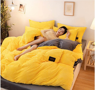 WOSTAR Solid flannel quilt cover winter warm single double q