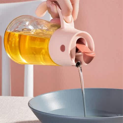 Kitchen Vinegar Jug Glass Oil Jug Dispenser Automatic Openin