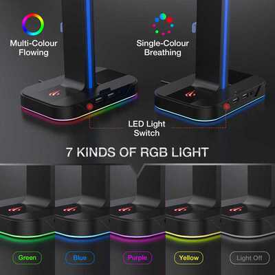 Havit Headphone Stand RGB Gaming Headset Standard Holder wi