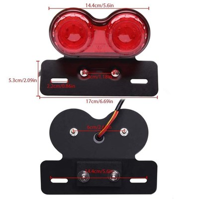 Motorcycle Rear Light Brake Turn Signal License Plate Safety