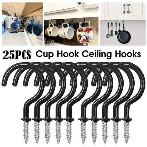 25pcs Cup Hooks Screws Plant Picture Hanger Key Jewelry