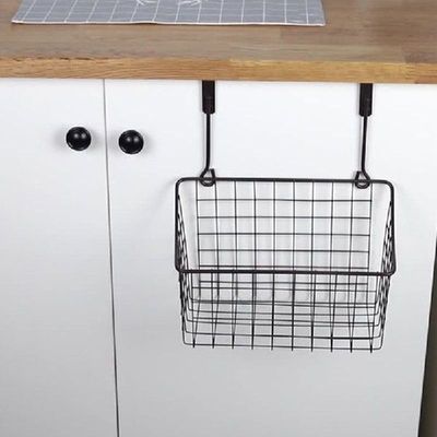 2Pcs Grid Storage Baskets With Hooks, Storage Racks On