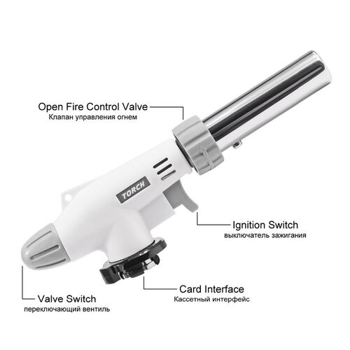 Camping Gas Torch Flame Gun Blowtorch Cooking Soldering But