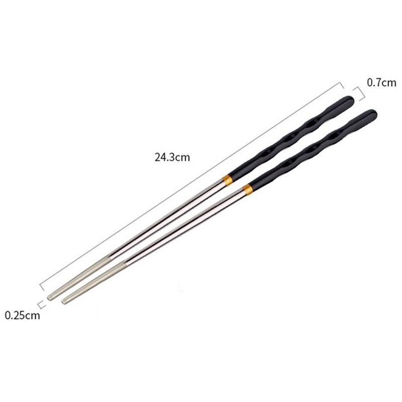 5pcs Set Pack Non-Slip Stainless Steel Chopsticks Reusable