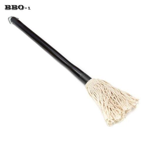 1pcs Basting Mop BBQ Brush Black Wood Handle Cotton Sauce