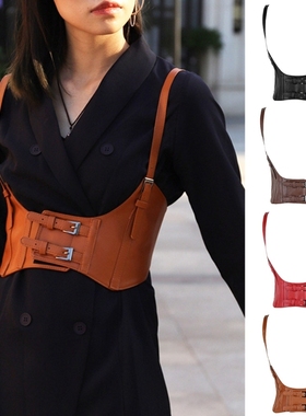 Women Vintage Gothic Faux Leather Underbust Corset Crop Top