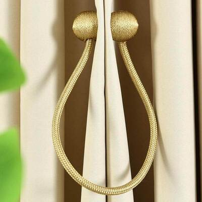 2pcs Magnetic Curtain Tiebacks Braided Ball Buckle Drapery H