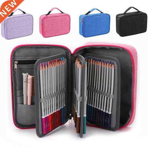 72 Holes Big Volume School Canvas Pencil Cases Fabric Pen Ba