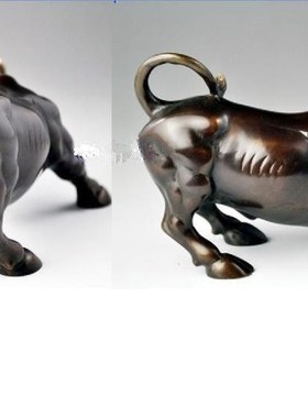 Big Wall Street Bronze Fierce Bull OX Statue decorations