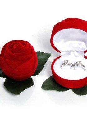 Artificial Flower Red Rose head Jewelry Box Good Beautiful