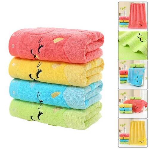 Soft Cotton Bath Towel Cartoon Cat Blanket Baby Newborn Inf