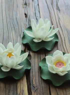 Lotus Flower Incense Burner Buddhism Buddha Holder Brass