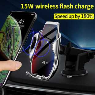 Car phone holder 15W qi wireless charger For iPhone12/11/XM