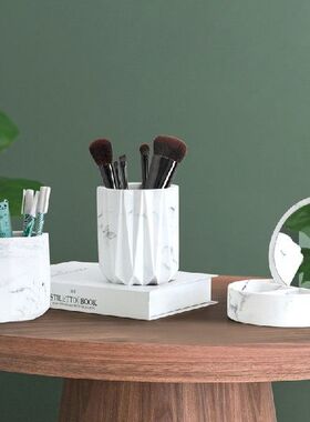 Nordic Creative Hexagonal Resin Marble Penholder Desktop