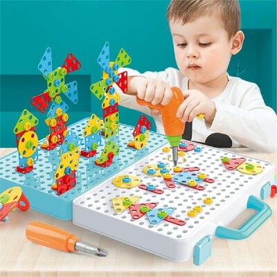 Kids Drill Screw Nut Puzzles Toys Pretend Play Tool Drill
